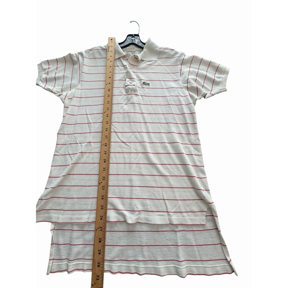Chemise Lacoste Polo Shirt Vintage Small? Stripe Tennis Preppy 90s #ST13-2 - Picture 7 of 9